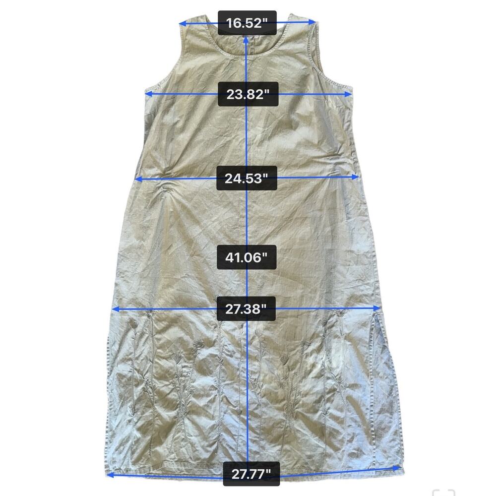 LINEN Embroidered No Tag MIDI Long Tank Dress Size 1X - Picture 11 of 11
